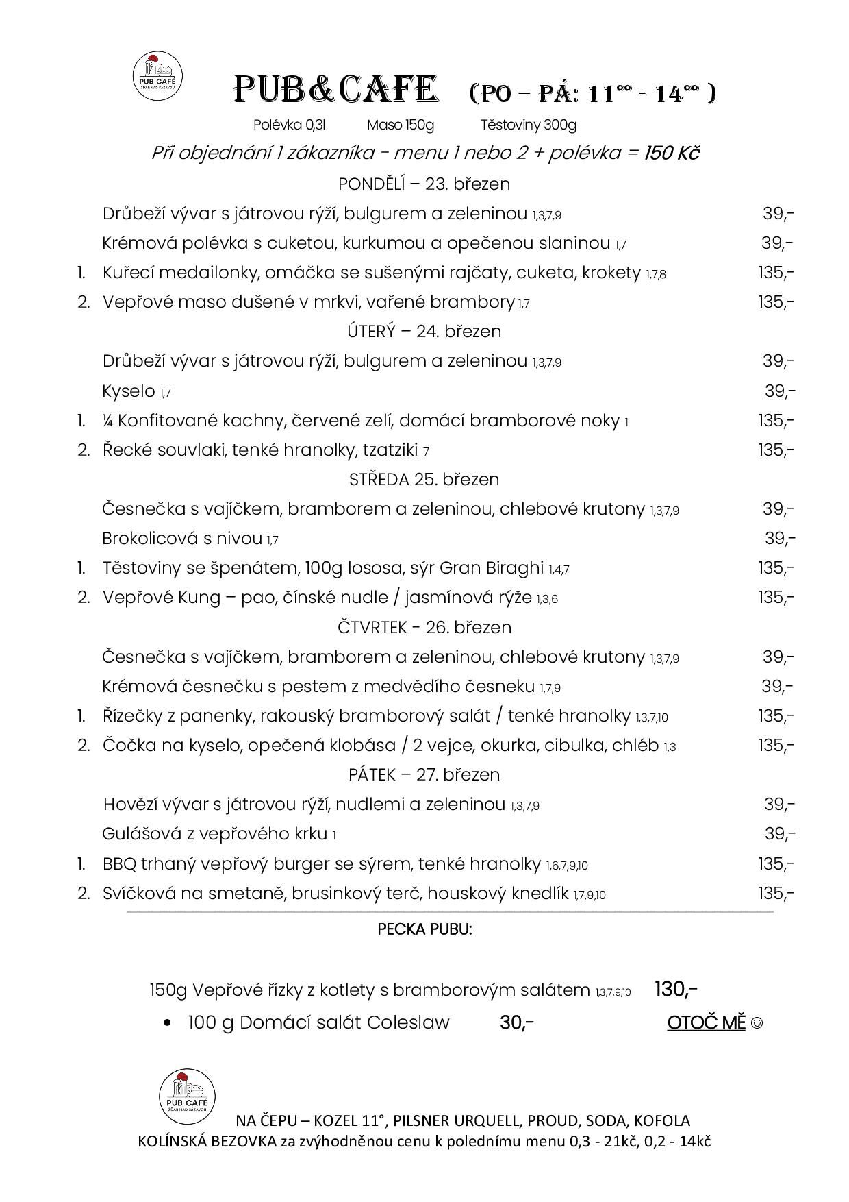 Denní menu od 23. březen