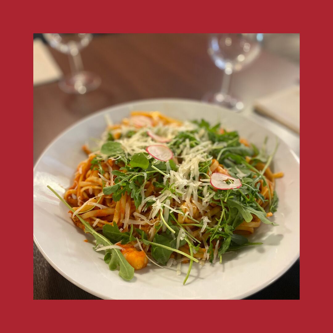 14,50 € Linguine aux crevettes au ROSEMONDE