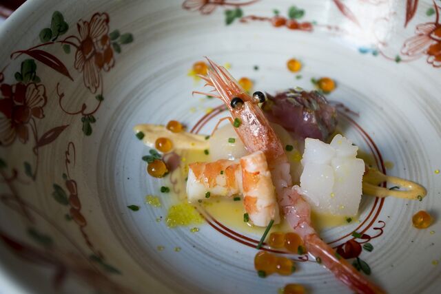 MARISCOS CON SALSA DE MISO DULCE CASERA