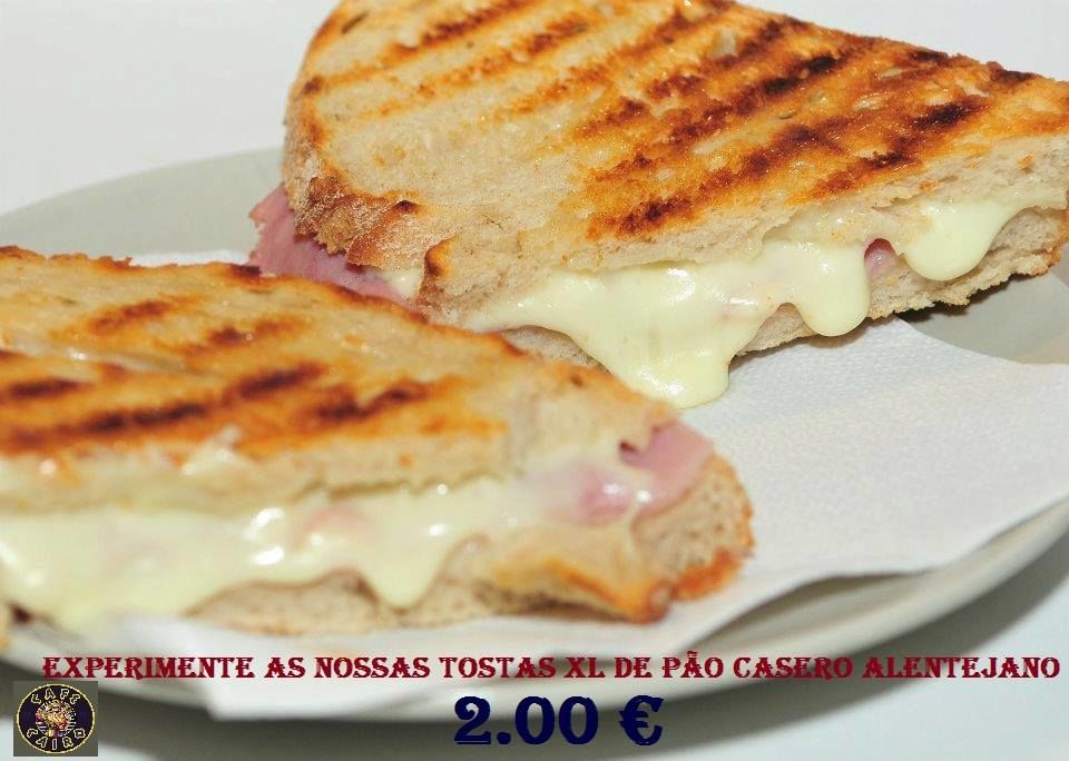 Recomendamos a nossa tosta xl de pão alentejano