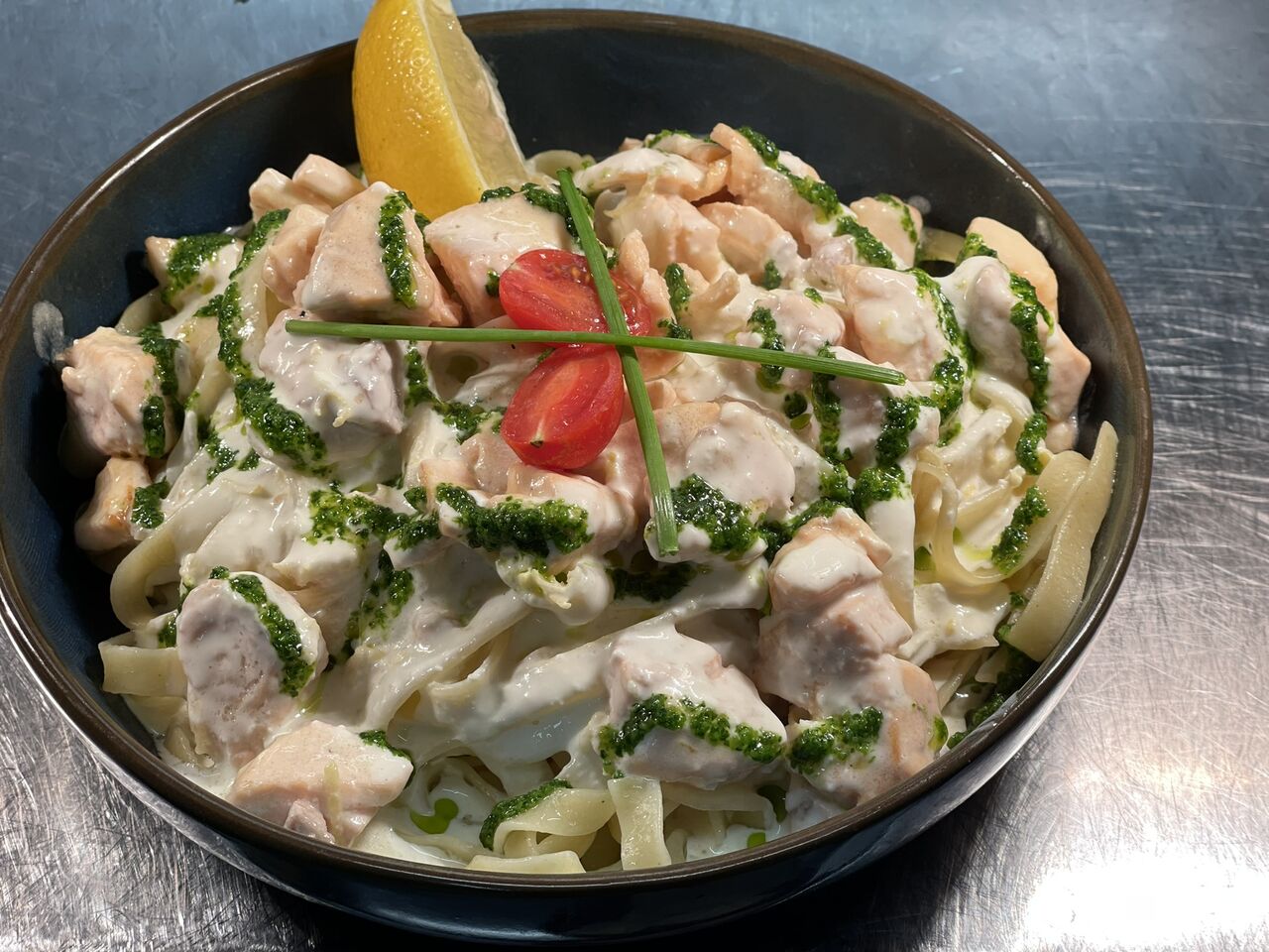 Tagliatelles au saumon crème de citron