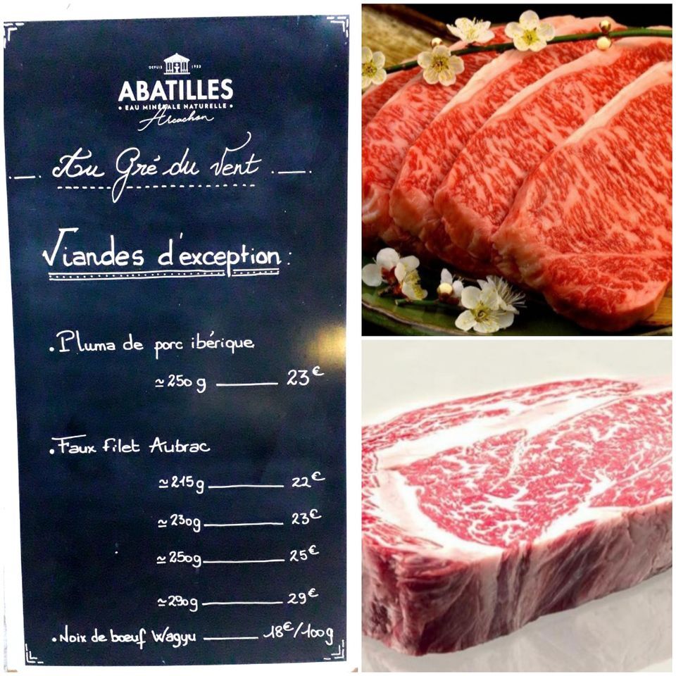 ? VIANDES D'EXCEPTION cette semaine :
? Noix d'entrecôte de bœuf Wagyu
? Faux Filet Aubrac
? Pluma de porc ibérique