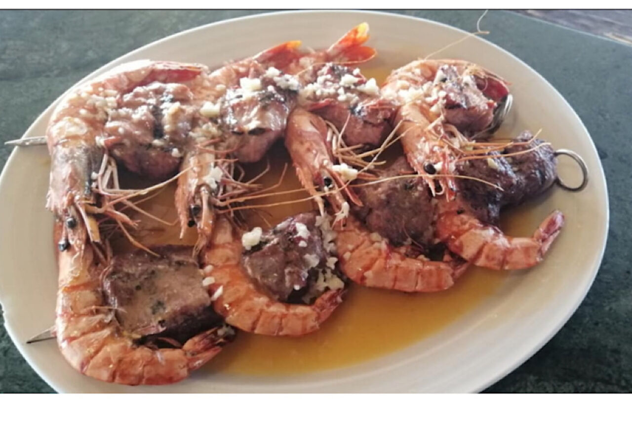 Espetada de Lulas com Gambas