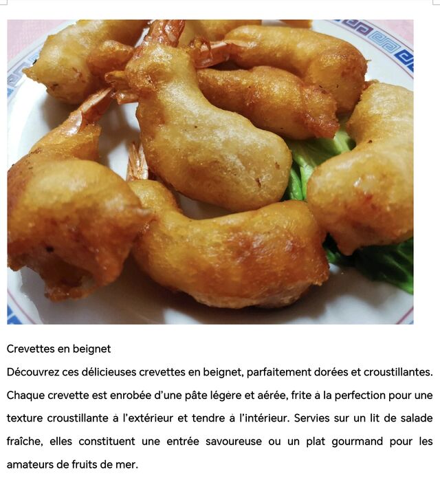 Crevettes en beignet 