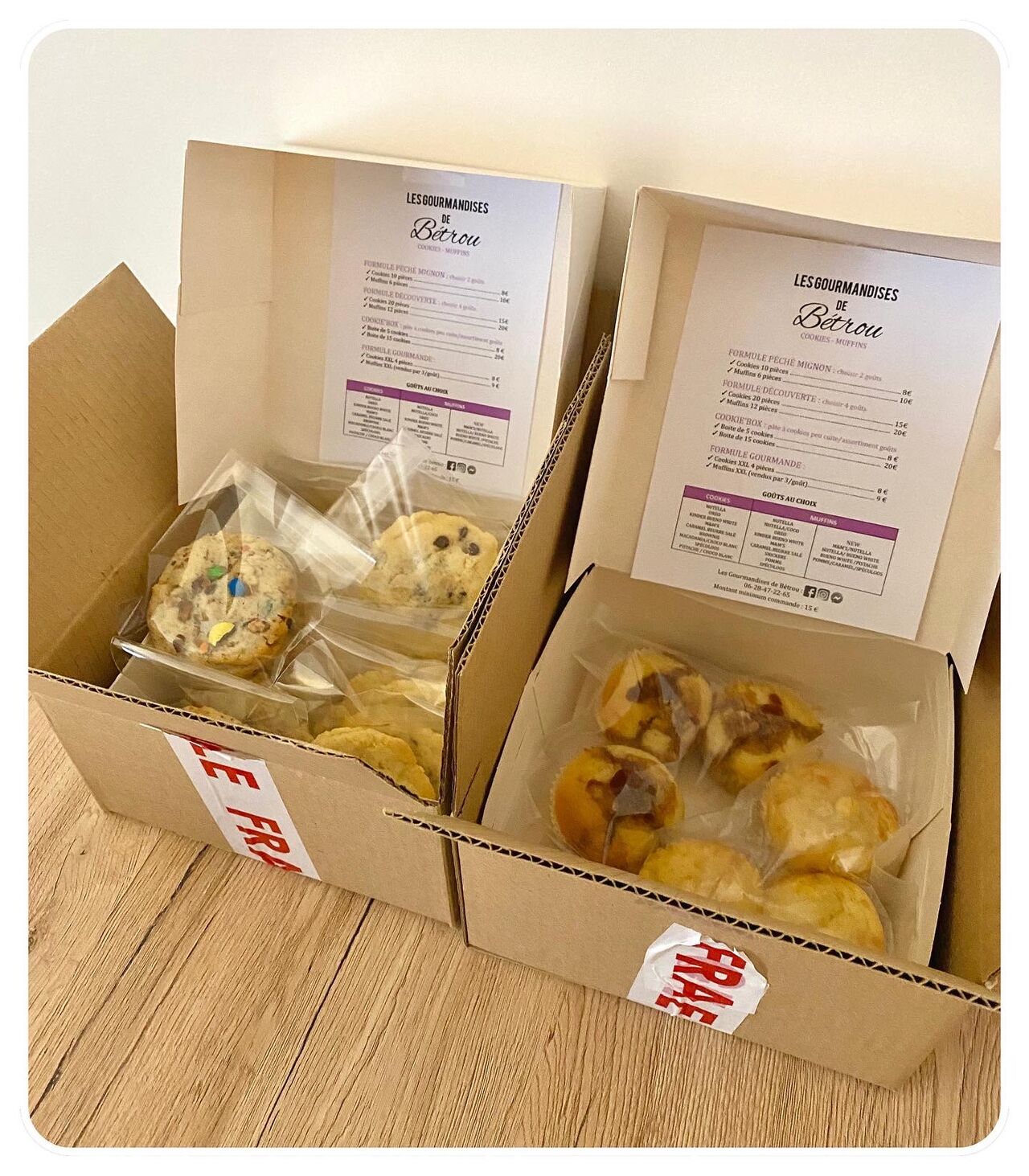 Colis spécial pour les envois Chronopost avec sachets sous vide