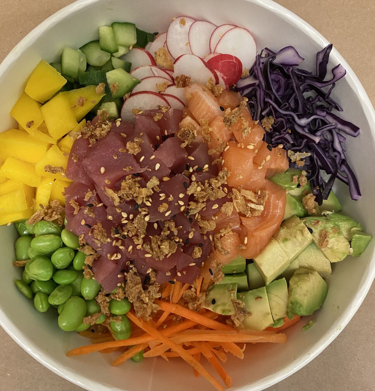 Poke bowl saumon, thon 