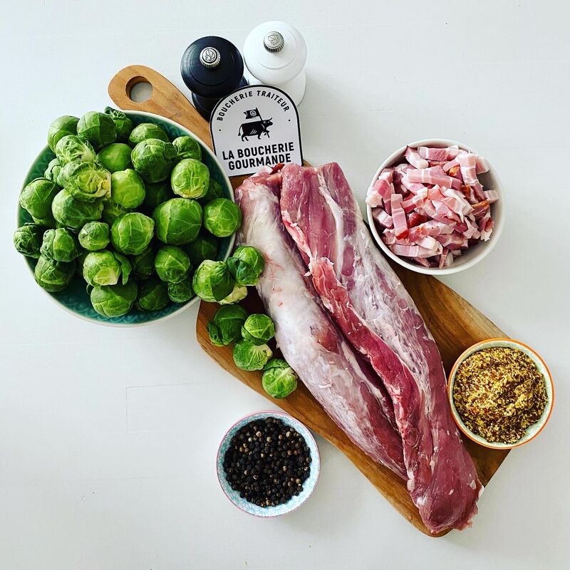 Filets mignon de Porc d'Antan et ses choux de Bruxelles