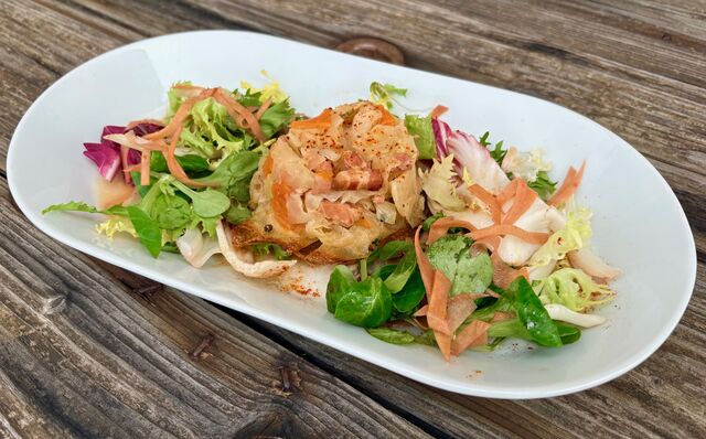 Tatin de choux, carottes & lardons