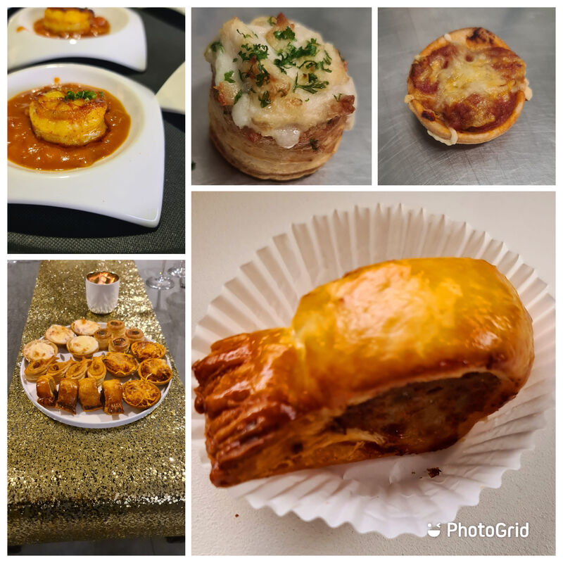 Scampi met nantua,mini vidée,bolognaise hapje,assortiment hapjes