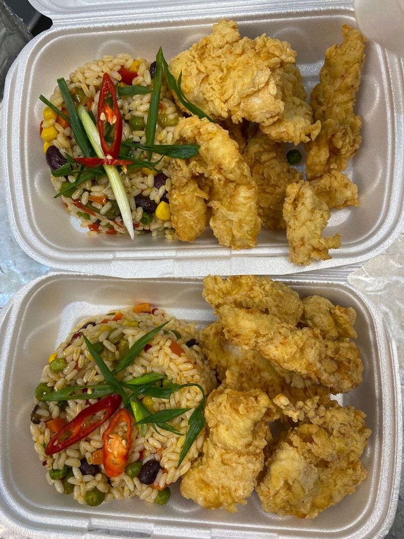 Pui Shanghai cu garnitură de orez mexican 