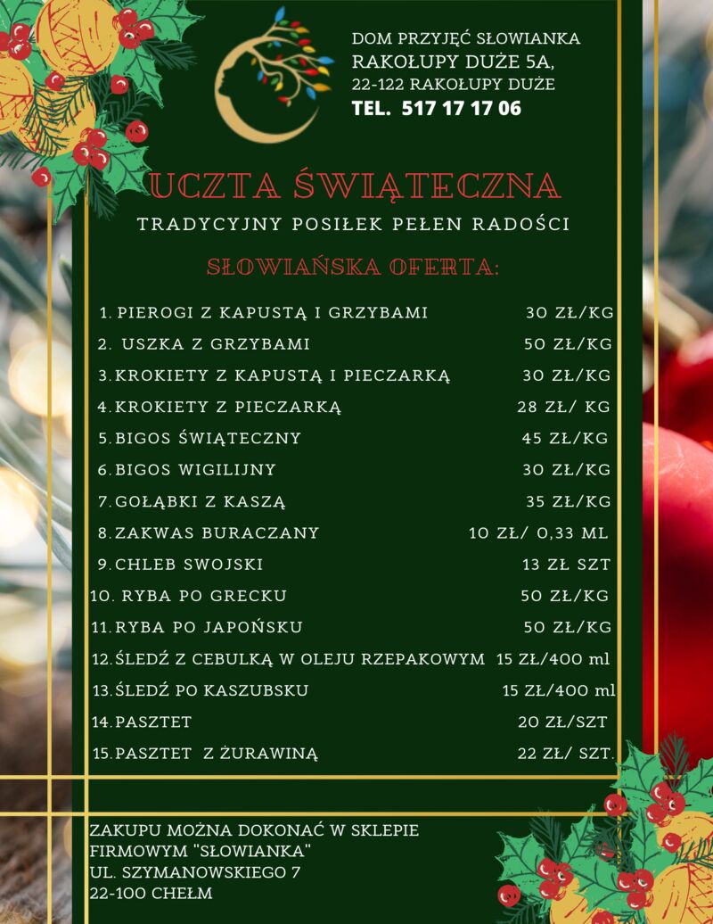 Zapraszamy do skorzystania z naszej oferty świątecznej. Spraw, aby te Święta były smaczne 