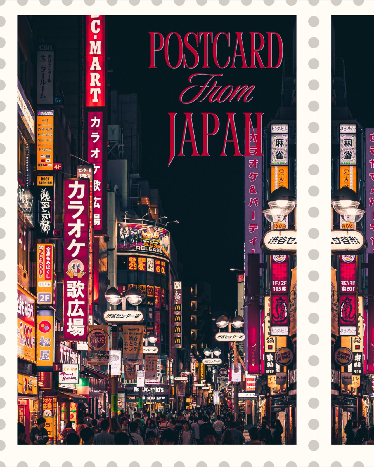 Gutscheine im Stil japanischer Postkarten