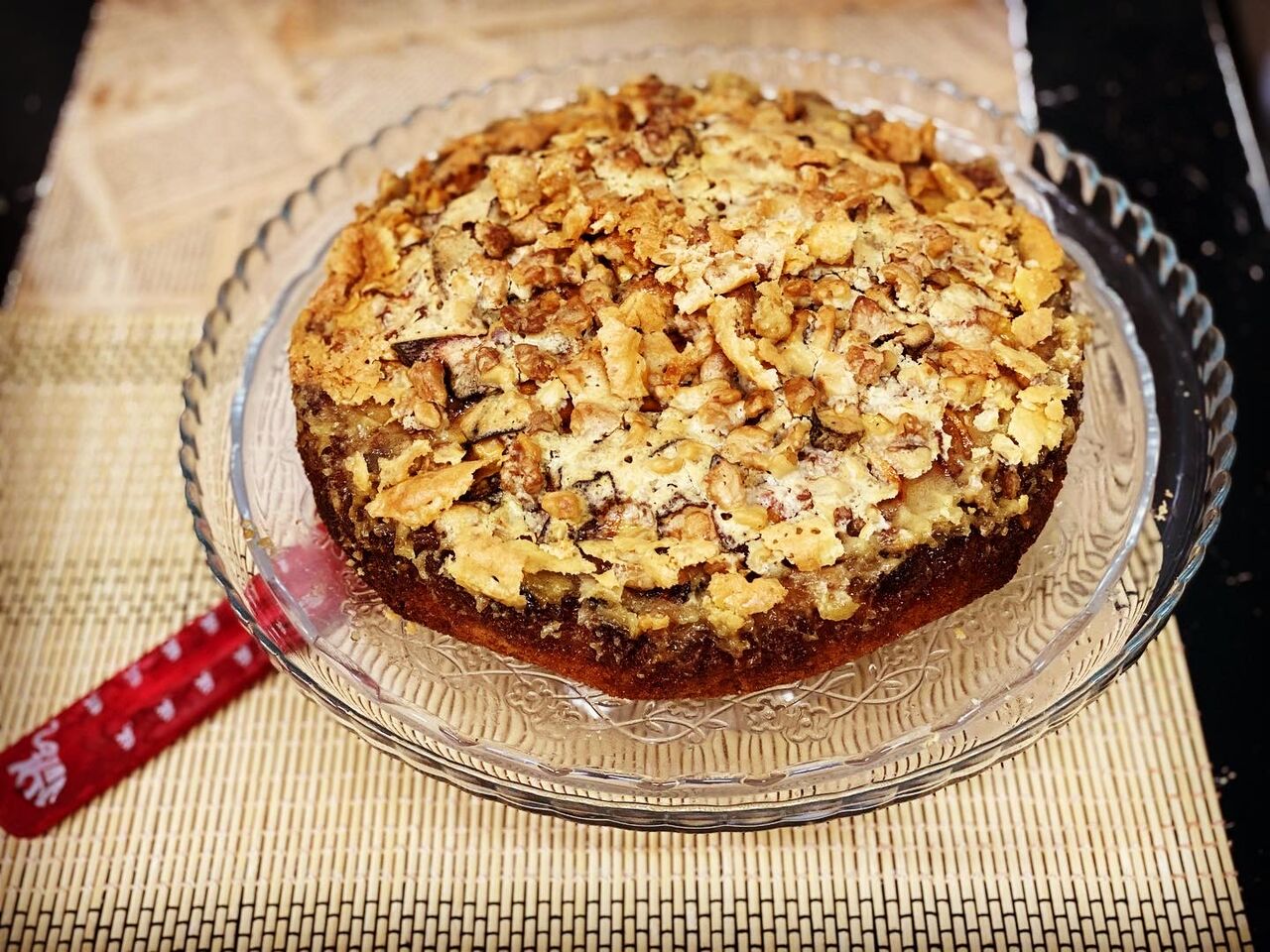 Tarta de manzana con crunch de nuez
