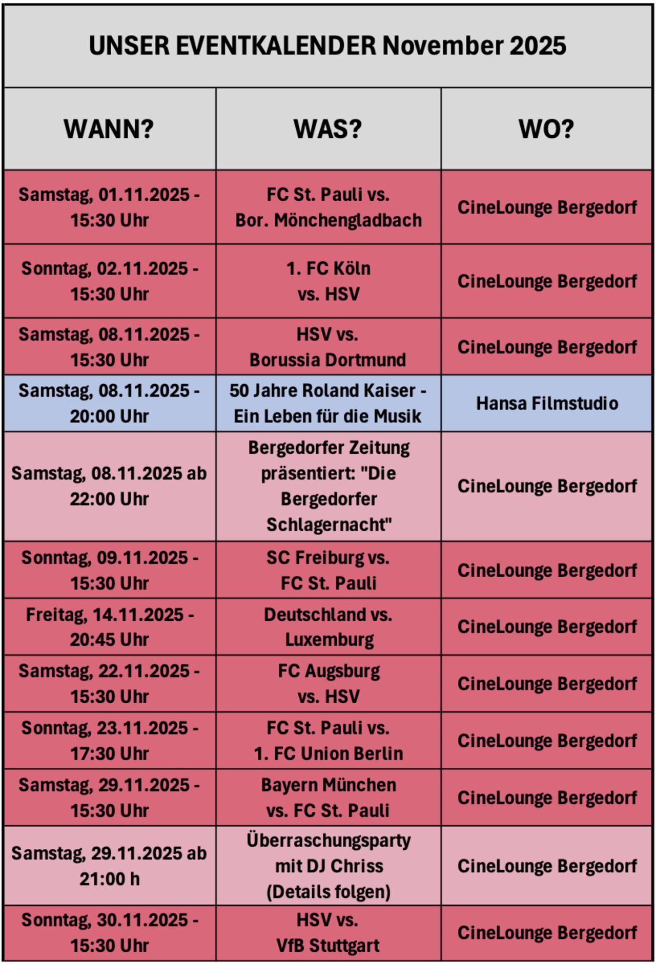 Unsere Events im November 2025