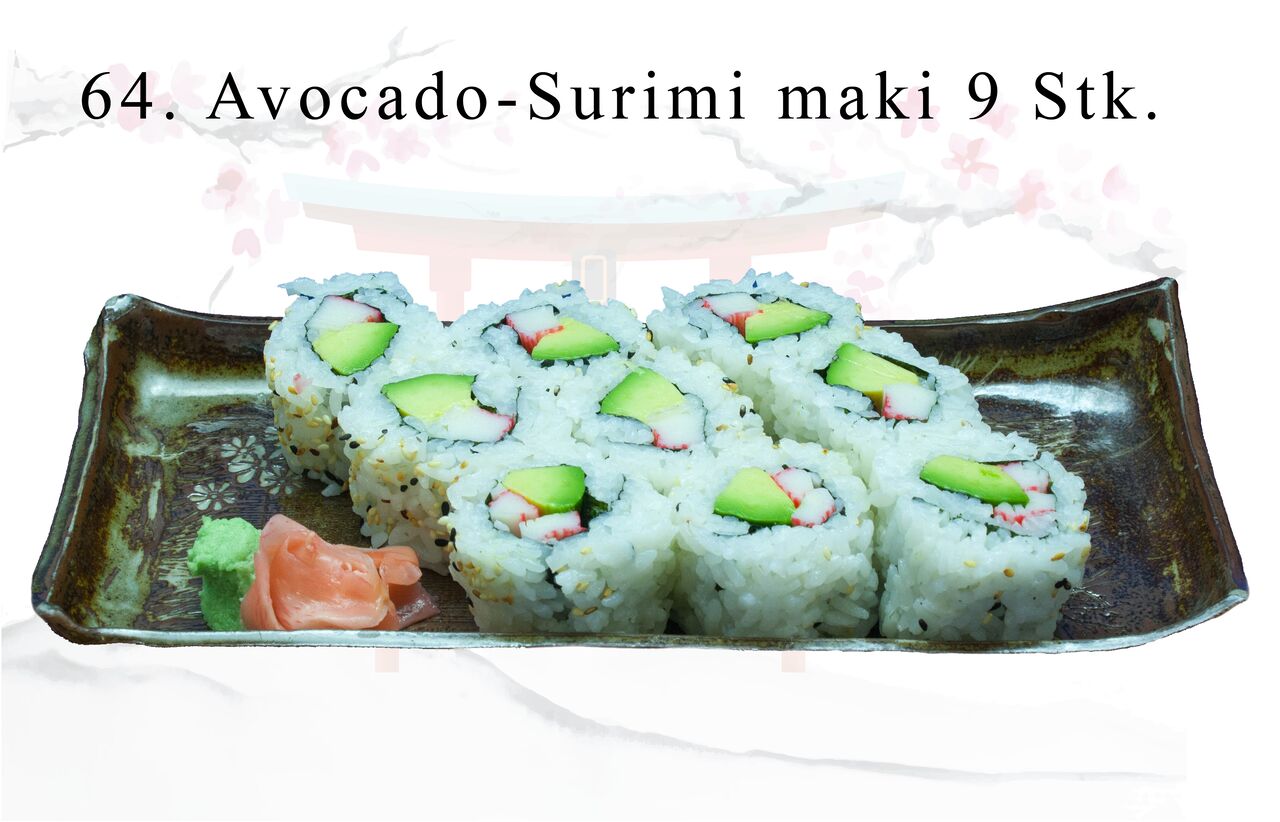 Avocado-Surimi maki
