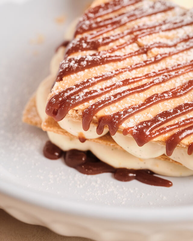 Milhojas de crema pastelera