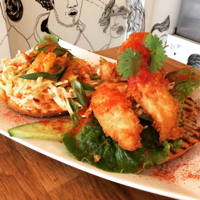 Caribbean Chicken Open Sandwich