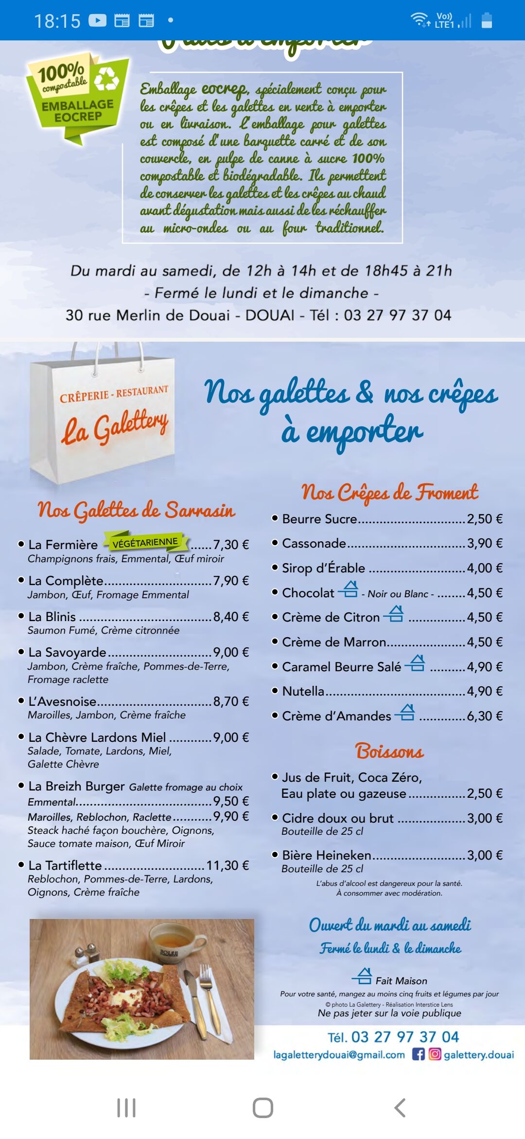 Notre carte à emporter 