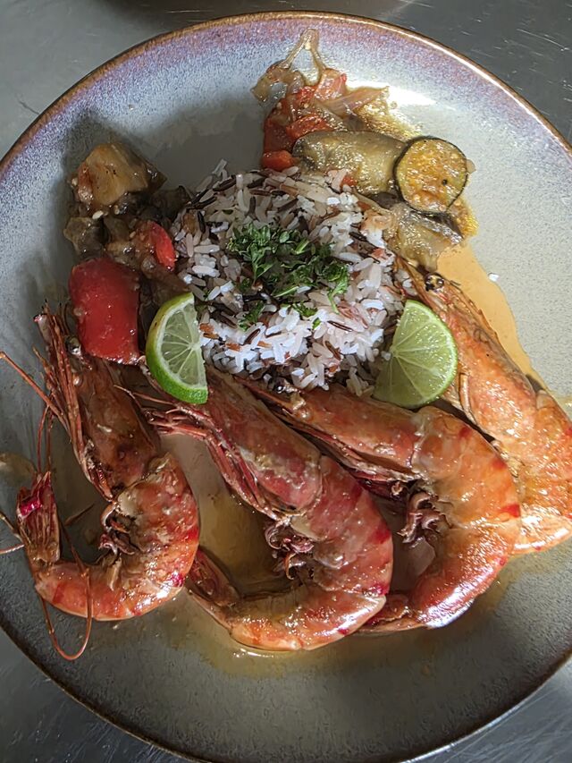 Gambas flambées au whisky