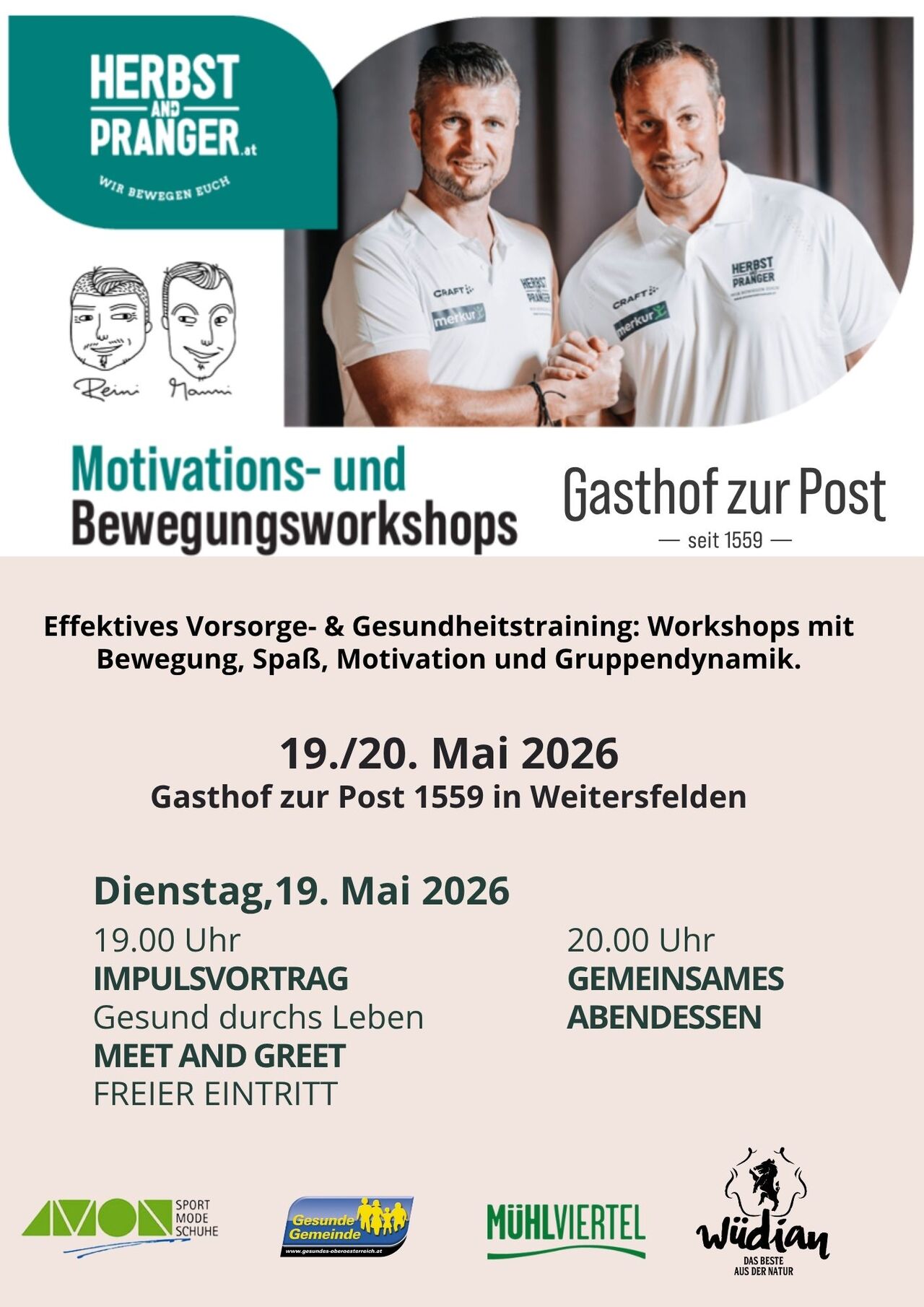 19. 05.2026 Gesund durch Leben mit Reinfried Herbst und Manfred Pranger