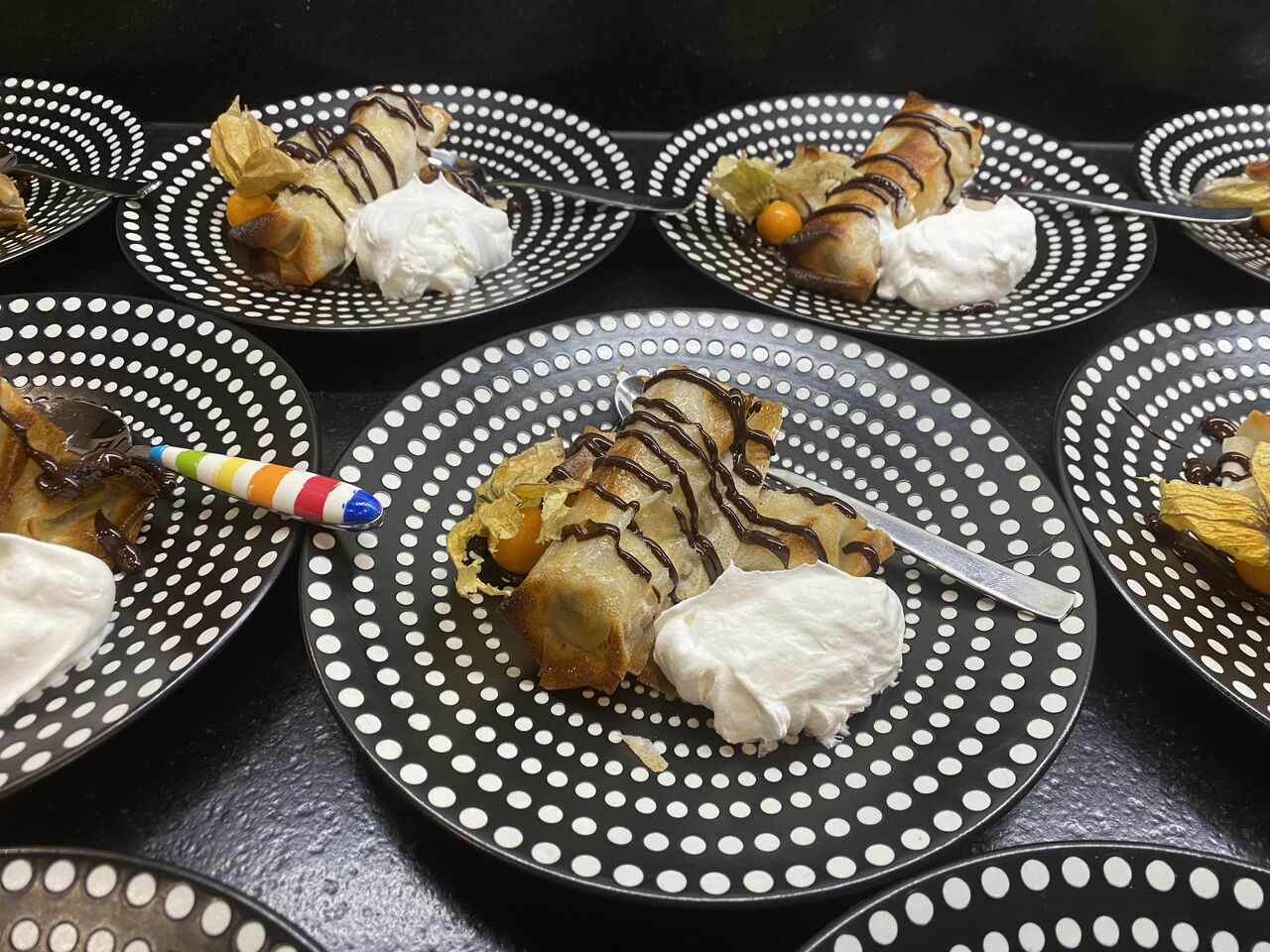 Nems de banane/chocolat chantilly Vegan