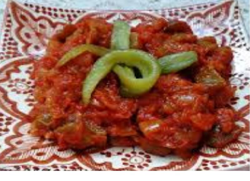 Salade Marocaine 6 € la part
(Poivrons et tomates grillés, persil, huile d'olive et vinaigre)