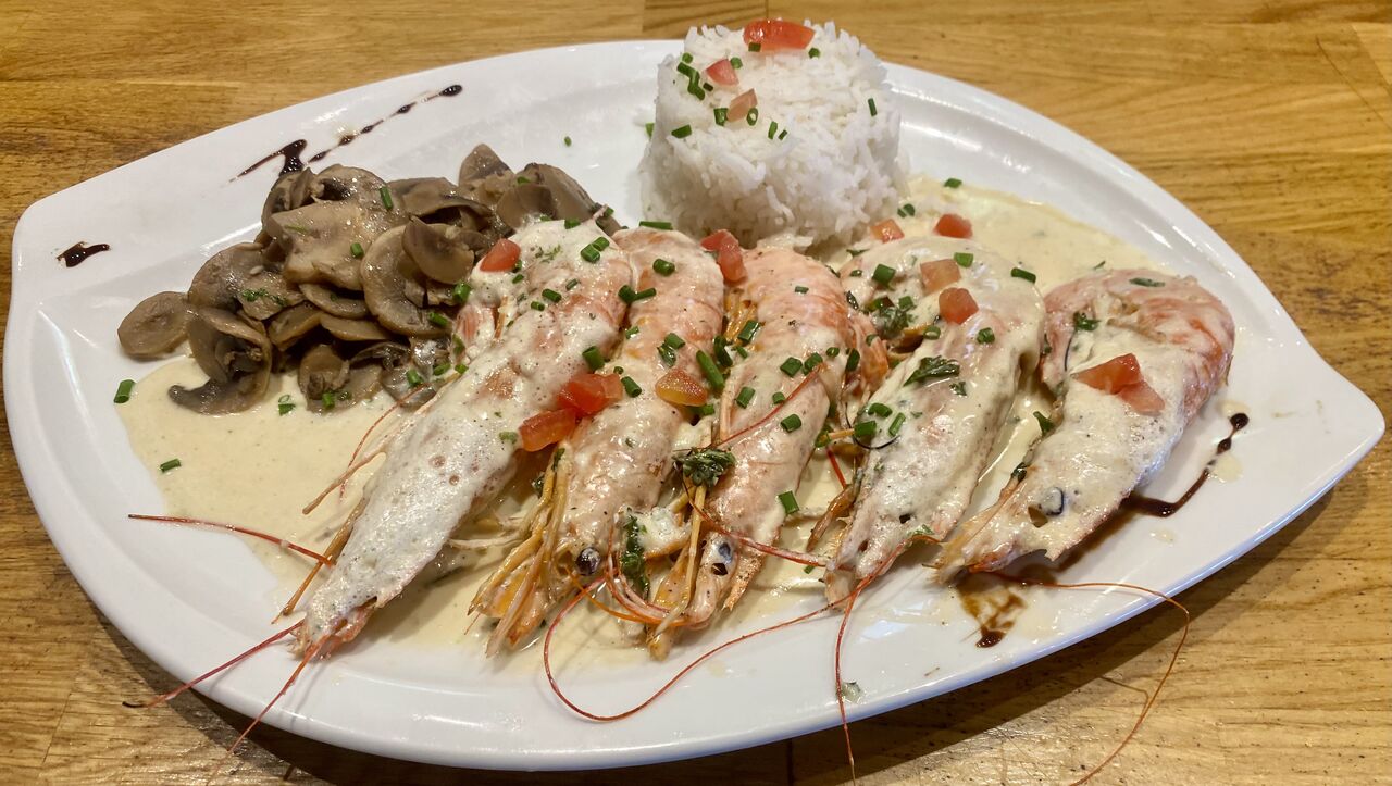 Poêlée de gambas flambées au cognac