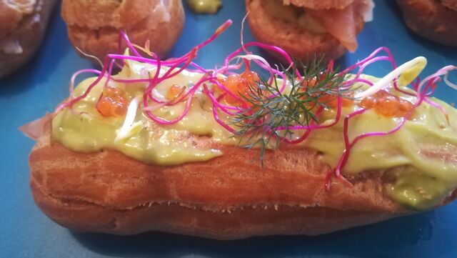 Éclair salé guacamole saumon