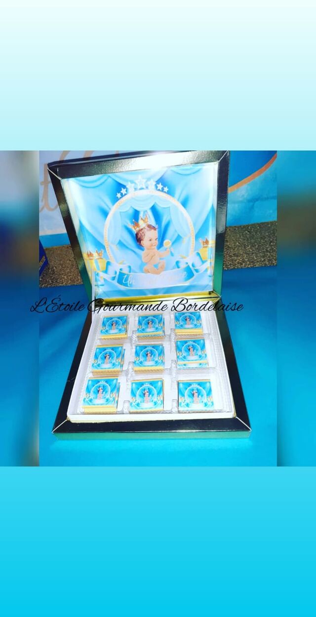 Chocolats personnalisés baby shower garçon thème petit prince 