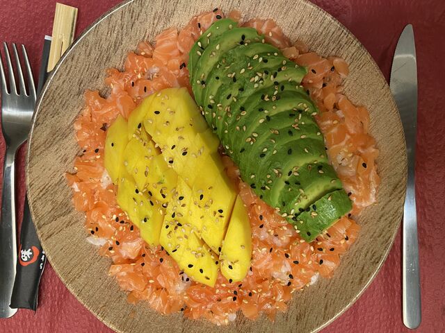 Tartare saumon avocat mangue 
