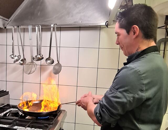 Préparation de la sauce au porto