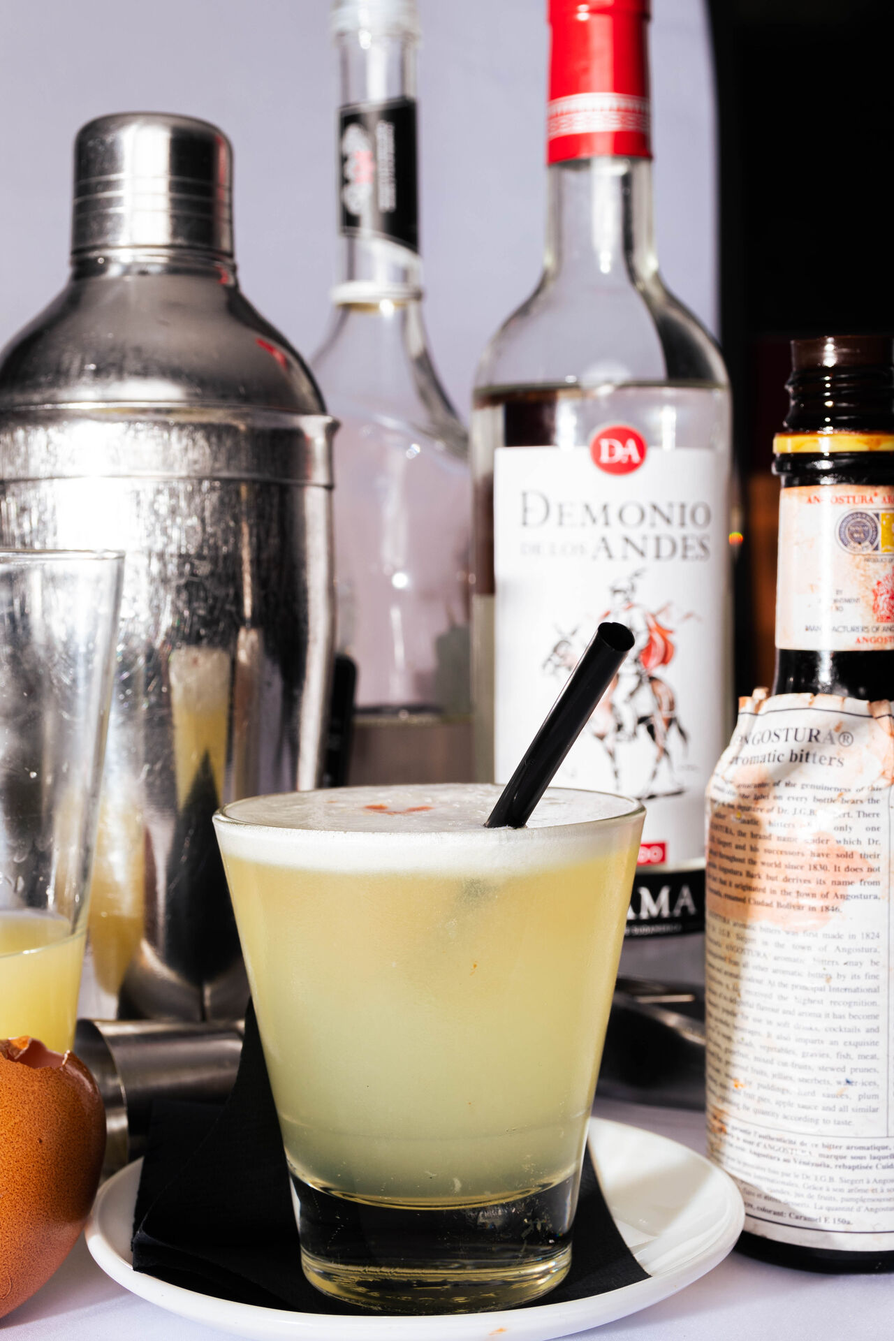 PISCO SOUR (Pisco, limón, jarabe de azúcar y clara de huevo) 
