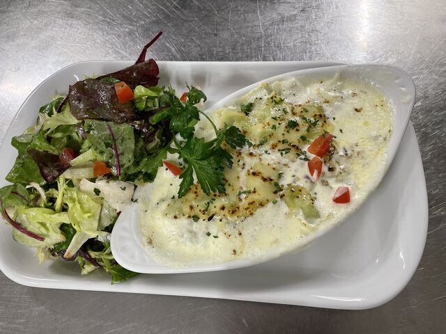 Raviole de royans gratinée au comté 