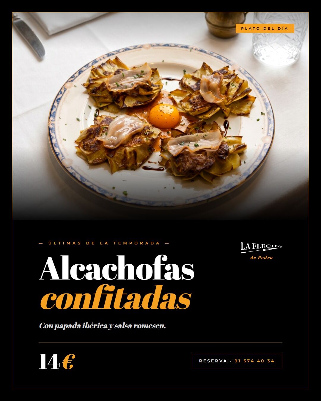 alcachofas confitadas.
