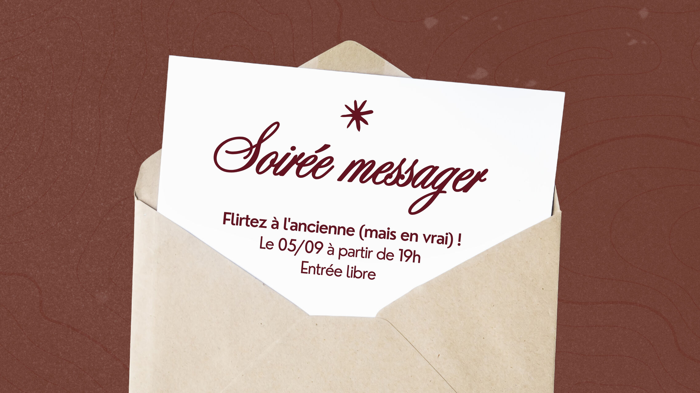 Samedi 5 septembre - Soirée Messager : Flirtez à l'ancienne (mais en vrai) !