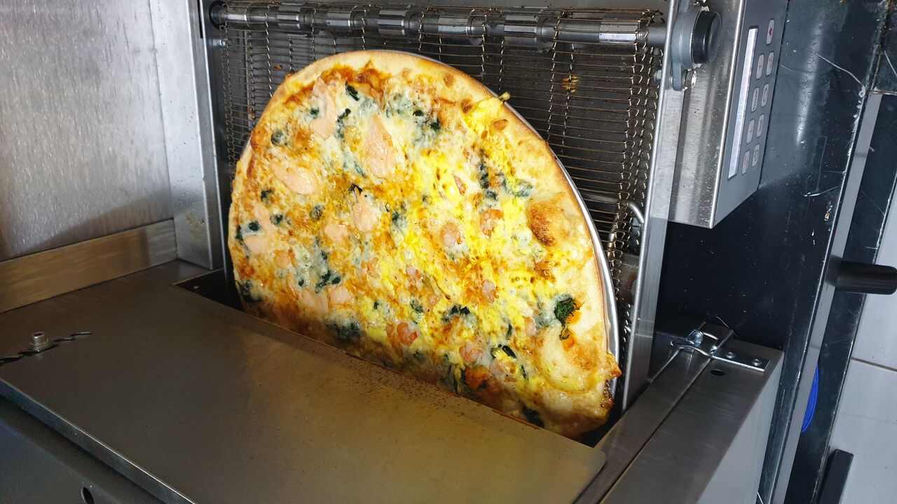 Pizza Scampi spinat??