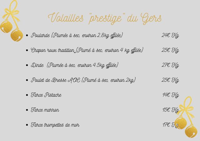 VOLAILLES NOEL 2023