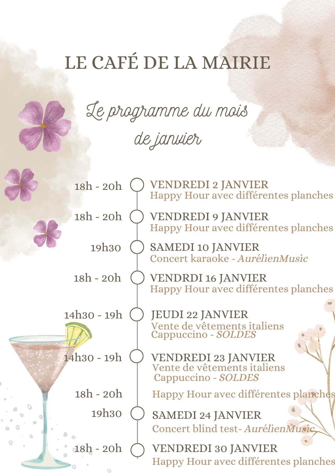 Programme du mois
