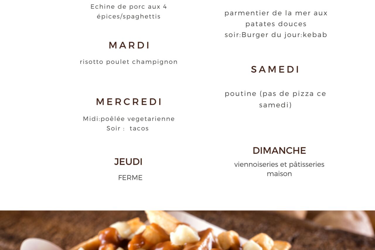 Menu de la semaine