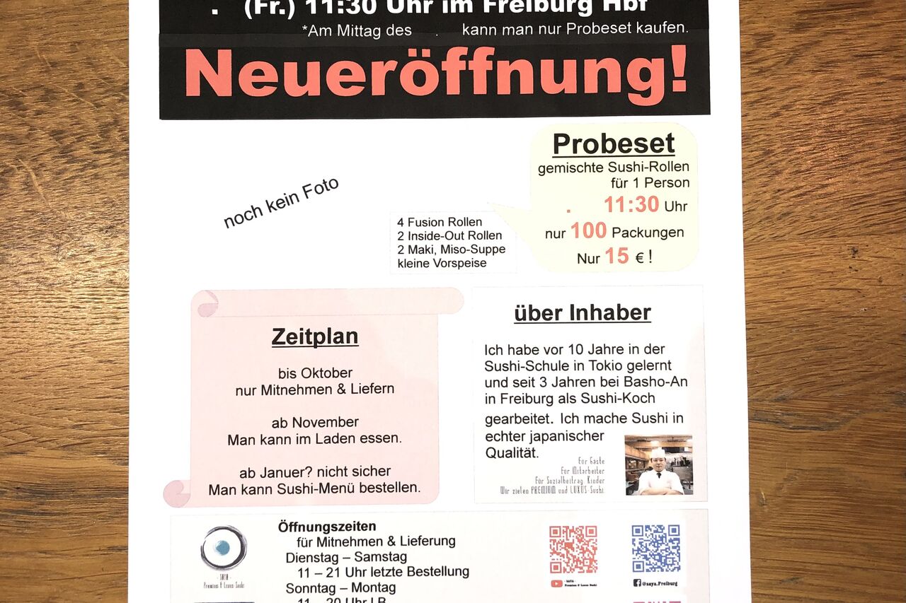 Neueröffnungs-Aktion