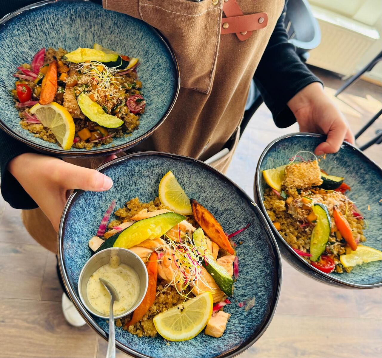Wok de légumes quinoa et saumon sauvage
