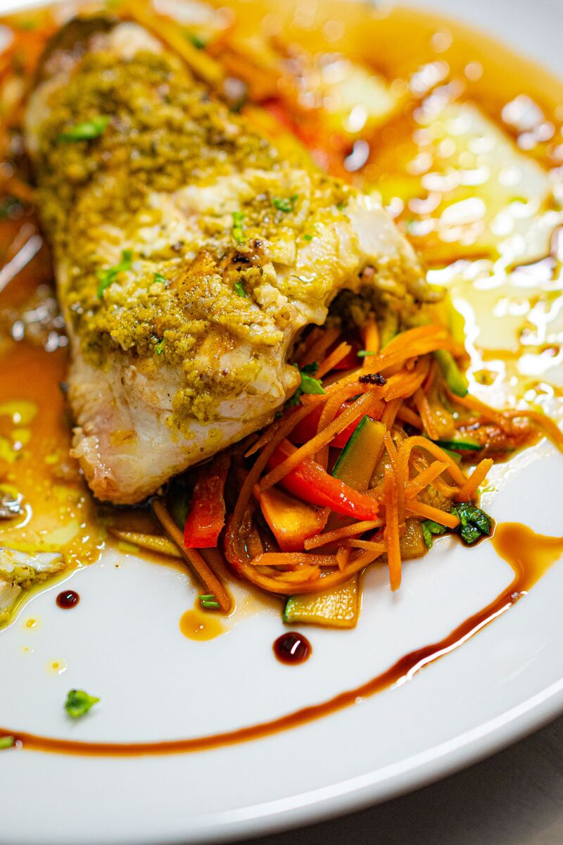 Filetto di branzino al pesto