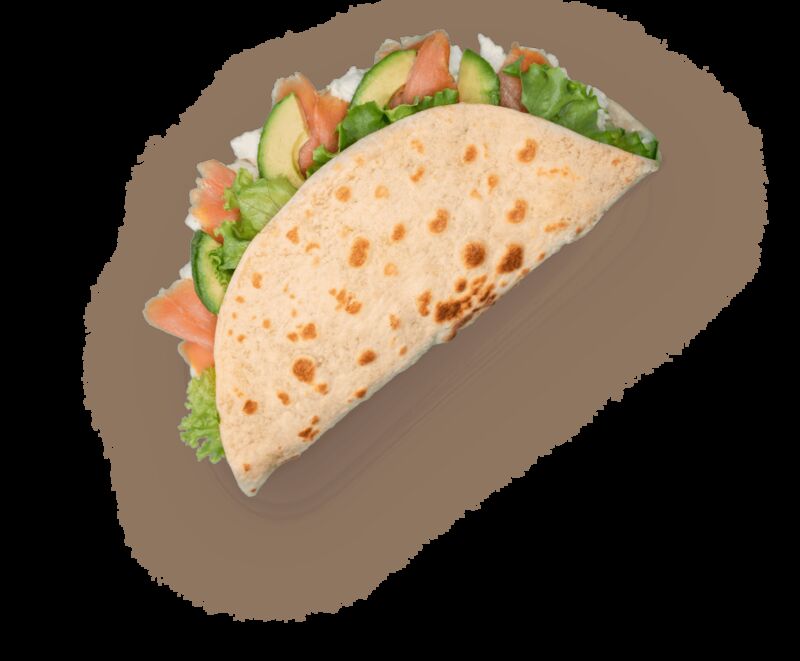 Avocado, Frischkäse, Lachs und Kopfsalat