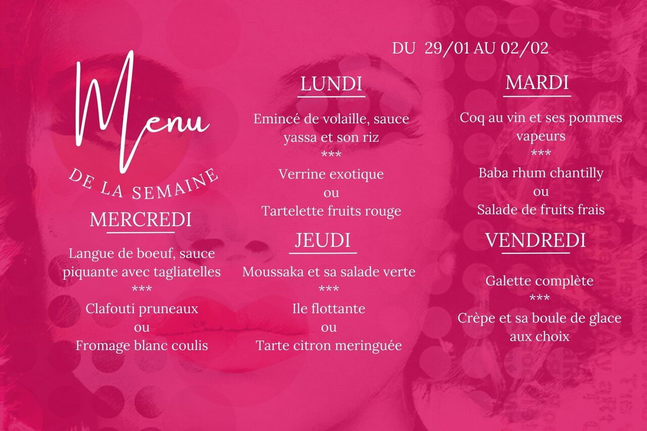 MENU DE LA SEMAINE