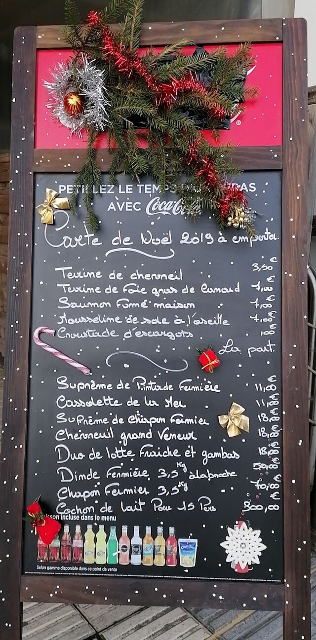 Le Coq sur le toit vous propose sa carte de menu de Noël