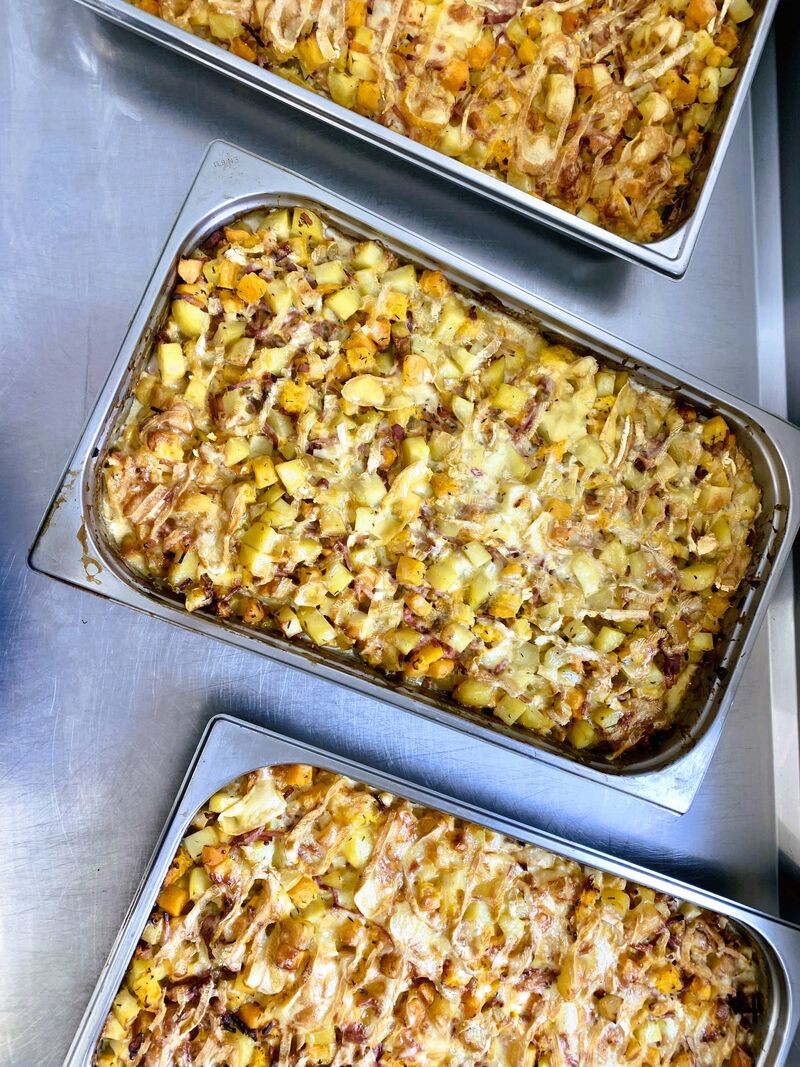 Tartiflette de butternut & pommes de terre