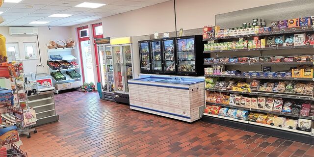 Verkaufsfläche hinter