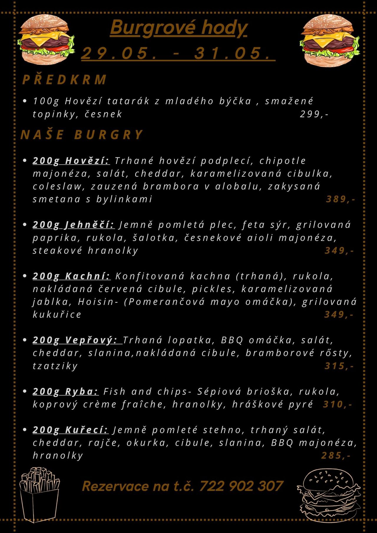 Menu Burgrové hody