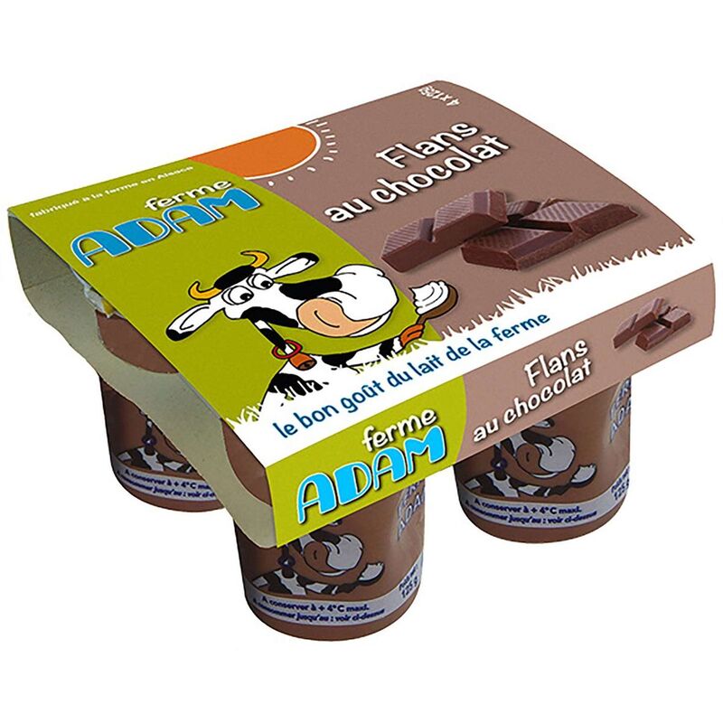 Flans chocolat Ferme Adam - 4x125gr - 2,19€