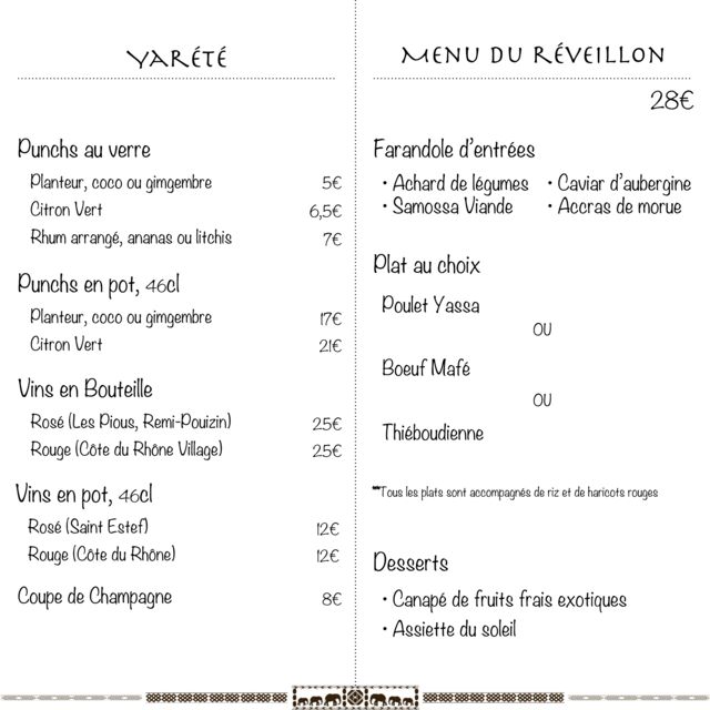 Le réveillon approche à grands pas !! Nous vous proposons un menu dégustation à 28€ le 31 déc. 2019??? Pensez à réserver ! 